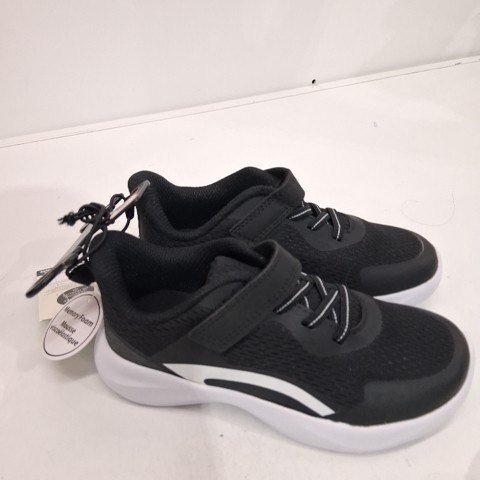 BOY'S ATHLETIC WORKS SPORT SHOES - SIZE 12 - BLACK/WHITE image 2