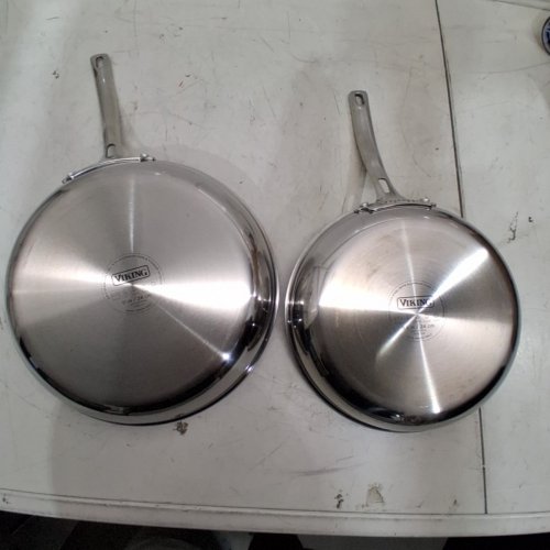 2PC VIKING PUREGLIDE PRO 3-PLY FRYING PAN SET - 9.5" & 11" - STAINLESS STEEL image 3