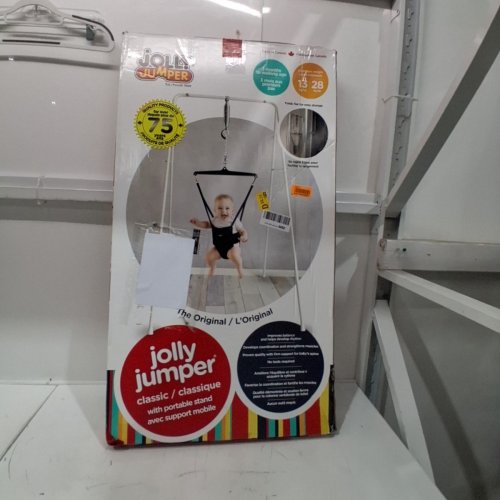 JOLLY JUMPER CLASSIC THE ORIGINAL JOLLY JUMPER WITH STAND - 28LB MAX LOAD - WHITE/BLACK image 4