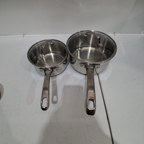 4PC CUISINART SAUCEPAN SET WITH LIDS - 1.5 QT AND 3 QT - STAINLESS STEEL image 2
