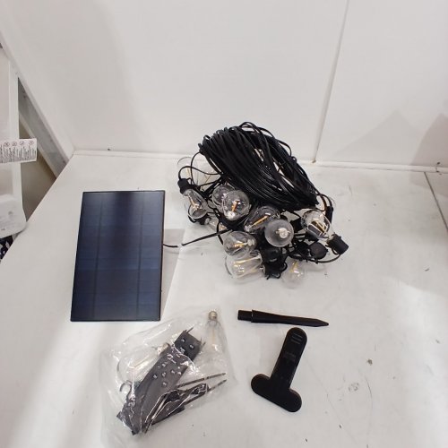 TORKASE OUTDOOR STRING LIGHTS WITH 32 SHATTERPROOF ST38 VINTAGE EDISON BULBS, REMOTE AND SOLAR POWER - 2200K WARM - 120FT - BLACK image 3