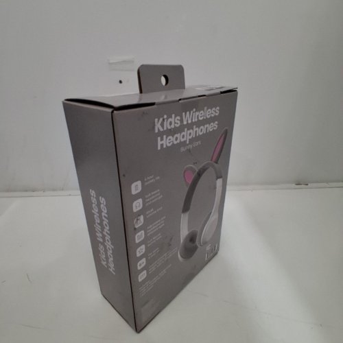 KIDS GEMS BLUETOOTH WIRELESS HEADPHONES - 85DB VOLUME LIMIT - GREY BUNNY EARS image 3