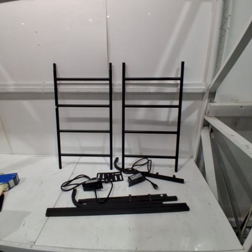 MAHANCRIS METAL HEADBOARD WITH 2 POWER STRIPS - QUEEN, 59" X 36" - BLACK (MODEL: HBBK198E01) image 2