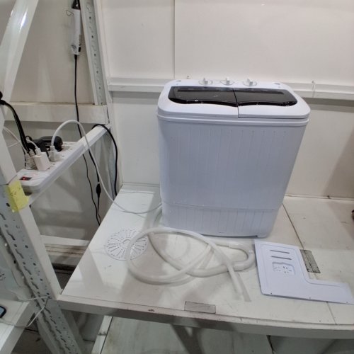 KARL HOME PORTABLE WASHING MACHINE WITH DRAIN PUMP - 15LB CAPACITY - 240W - WHITE/BLACK (MODEL: KHWASHER517) image 2