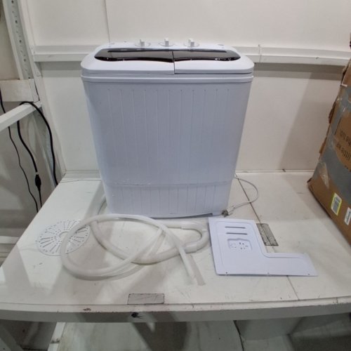 KARL HOME PORTABLE WASHING MACHINE WITH DRAIN PUMP - 15LB CAPACITY - 240W - WHITE/BLACK (MODEL: KHWASHER517) image 3
