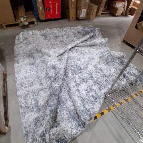 AREA RUG NON SLIP MODERN WASHABLE RUG- 8FT X 10FT - WHITE GREY image 2