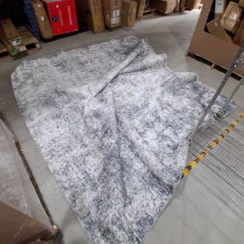 AREA RUG NON SLIP MODERN WASHABLE RUG- 8FT X 10FT - WHITE GREY image 3
