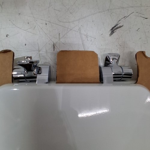BEMIS TOLIET SEAT WITH SILVER CONNECTORS - 15" - WHITE/SILVER image 3