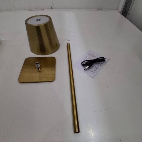 CORDLESS CHARGABLE TOUCH-TOP DIMMING TABLE LAMP - 10.5" - GOLD image 3