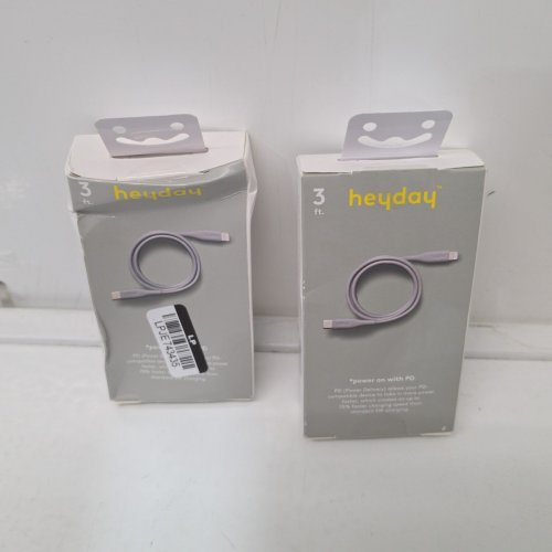 2 HEYDAY USB-C TO LIGHTNING CHARGING CABLES - 3FT - GREY image 2