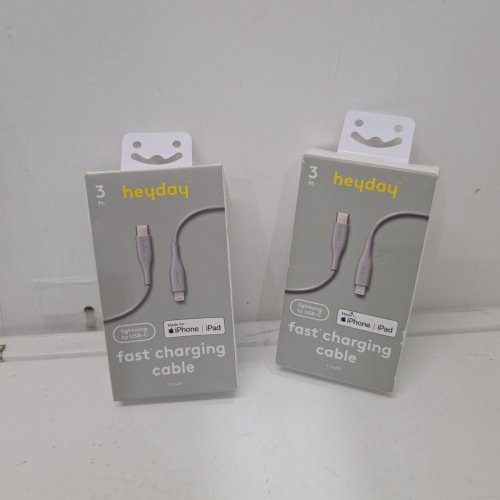 2 HEYDAY USB-C TO LIGHTNING CHARGING CABLES - 3FT - GREY image 3