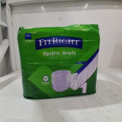 20PK ADULT FITRIGHT ULTRA EASY-FLEX STRETCH DISPOSABLE OPTIFIT BRIEFS/DIAPERS WITH TABS & ANTI-LEAK PROTECTION - MEDIUM (30" - 52") image 2