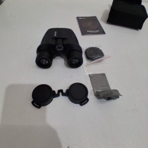 OCCER COMPACT BINOCULARS WITH LARGE CLEAR LOW LIGHT VISION - 12X25 - BLACK image 2