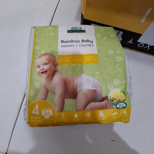 149PK ALERA NATURALS BAMBOO BABY DIAPERS - SIZE 4, 20-30LBS- WHITE image 3