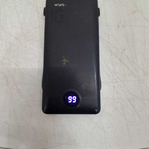 VRURC PORTABLE CHARGER WITH BUILT-IN CABLES AND AC WALL PLUG - 10000MAH POWER BANK - BLACK (MODEL: T01) image 2