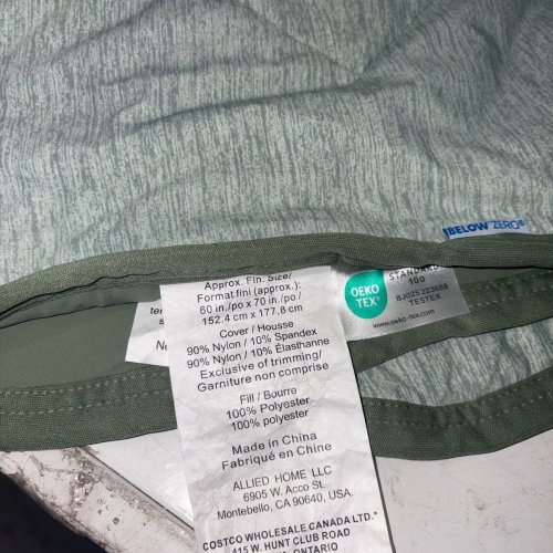 BELOW ZERO REVERSIBLE COOLING THROW BLANKET - 60" X 70" - GREEN HEATHER (MODEL: 1991350) image 3