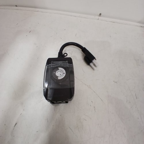 FOSMON 24 HOUR MECHANICAL LIGHT TIMER, 3 PRONG ETL LISTED WATER RESISTANCE AND HEAVY DUTY GROUNDED OUTLET - BLACK (MODEL:C-10707US) image 2