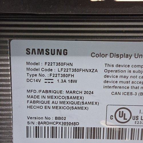SAMSUNG 22" T35F SERIES LED MONITOR - FULL HD 1080P, 75HZ (MODEL: LF22T350FHNXZA) image 8