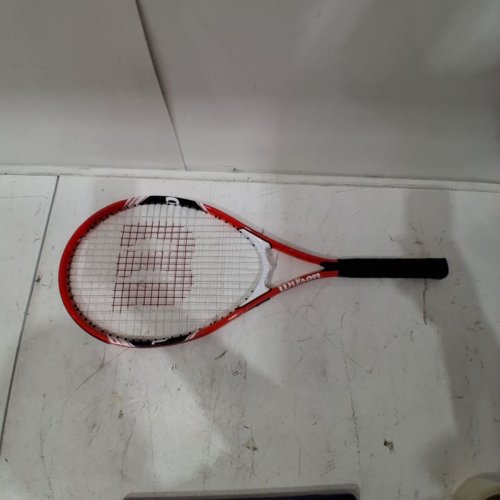 WILSON FEDERER ADULT TENNIS RACKET - 27.5" / 3 - 4 3/8" - RED/BLACK image 2