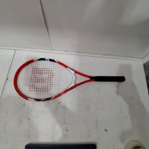 WILSON FEDERER ADULT TENNIS RACKET - 27.5" / 3 - 4 3/8" - RED/BLACK image 3