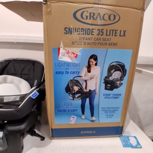 GRACO SNUGRIDE 35 LITE LX INFANT CAR SEAT - MAX WEIGHT 34LBS - BLACK/GREY (MODEL: 2119658) image 7