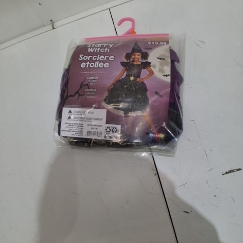 2PC GIRLS STARRY WITCH COSTUME - MEDIUM (8-10) - BLACK/PURPLE/GOLD (STYLE: 40427) image 3