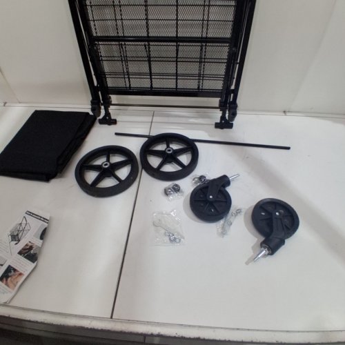 SHOPPING CART FOR GROCERIES WITH WATERPROOF LINER AND 360° ROLLING SWIVEL WHEELS - 340 LBS CAPACITY - BLACK image 4