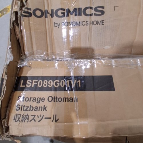 SONGMICS STORAGE OTTOMAN BENCH - 43" X 16" - GRAY (MODEL: LSF089G01V1) image 2