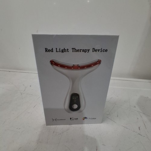 7 COLOR FACIAL AND NECK MASSAGER- 113°F HEAT, VIBRATION, CLEANSING FUNCTION - WHITE image 2