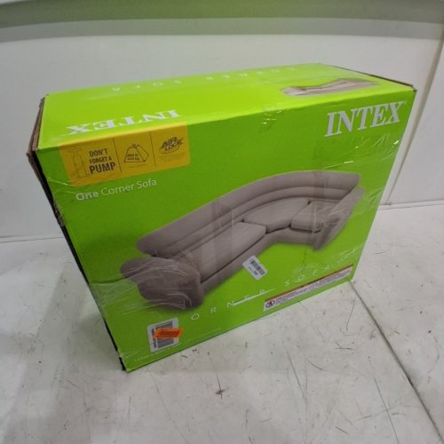 INTEX INFLATABLE L-SHAPED CORNER SOFA - 880LBS CAP - 101" X 80" X 30"- TAN/BEIGE (MODEL: 68575EP) image 4