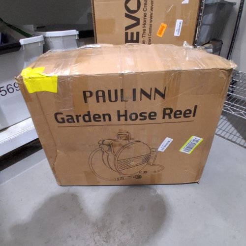 PAULINN RETRACTABLE GARDEN HOSE REEL WITH 180° SWIVEL BRACKET - 1/2" X 100FT - BLUE image 6