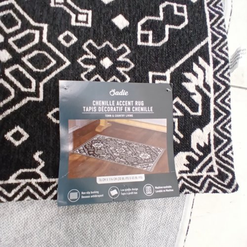 SADIE ACCENT NON-SLIP MAT -3FT 7" X 2FT 5" - BLACK/CREAM (MODEL:1992776) image 3