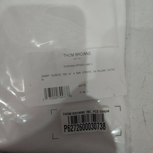 MEN'S THOM BROWNE 4- BAR STRIPE MILANO COTTON SHORT SLEEVE T-SHIRT - SIZE 1 - WHITE / GREY image 10