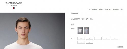 MEN'S THOM BROWNE 4- BAR STRIPE MILANO COTTON SHORT SLEEVE T-SHIRT - SIZE 1 - WHITE / GREY image 2