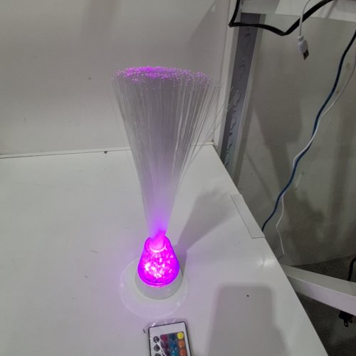 LED FIBER OPTICAL LAMP WITH CRYSTALS - 14" - MULTICOLOUR image 2