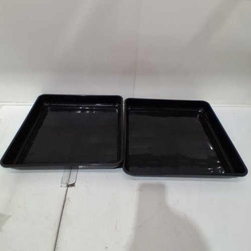 2PK PLANT SAUCER SQUARE PLANTER FOR FLOWER POTS - 16"X16" - BLACK (MODEL: S400) image 3