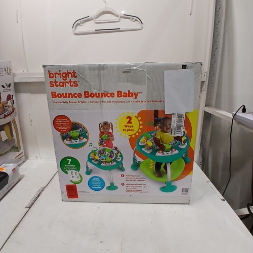 BRIGHT STARTS BOUNCE BOUNCE BABY 2-IN-1 ACTIVITY CENTER JUMPER AND TABLE - 6M+ - PLAYFUL POND GREEN (MODEL: 11565) image 3