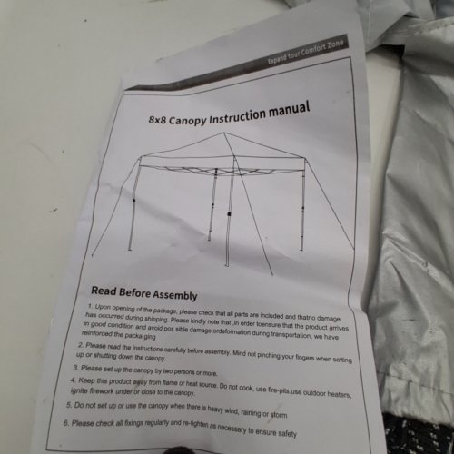 POP-UP CANOPY - 8FT X 8FT - SILVER/WHITE image 4