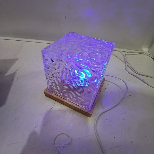 USB DYNAMIC WATER PATTERN LIGHT - WOOD BASE image 2