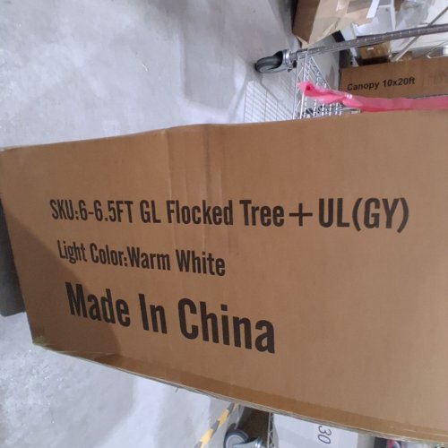 SHARECONN PRELIT SNOW FLOCKED ARTIFICIAL HOLIDAY CHRISTMAS TREE - 6FT-6.5FT - WARM WHITE (MODEL:6-6.5FT GL FLOCKED TREE + UL(GY) image 2