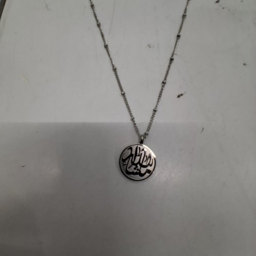 ADULTS ROUND PENDANT NECKLACE - 16 MM PENDANT/20-22" CHAIN LENGTH - SILVER TONE image 2