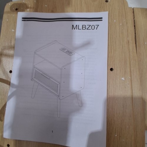 2PK MMEOLUOOK 2 TIER BEDSIDE NIGHTSTANDS WITH CHARGING STATION - NATURAL (MODEL: MLBZ07WE-2) image 5