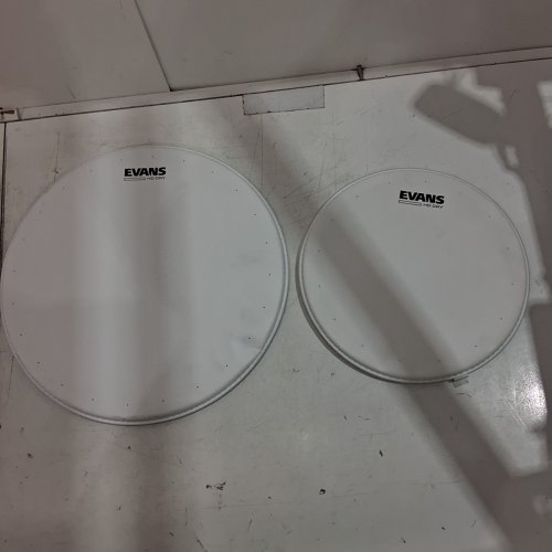 2PC EVANS DRUM HEADS HD DRY COATED DRUMHEAD STANDARD TOMPACK - 12"/ 16" - WHITE - (MODEL: ETP-HDD-S) image 2