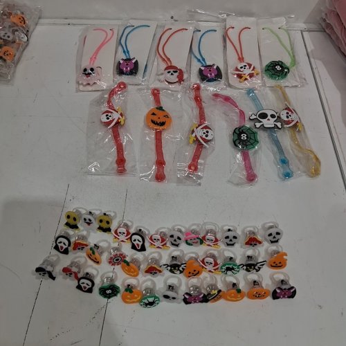48PC HALLOWEEN NOVELTY JEWELRY - RING, NECKLACES. BRACELETS - MULTICOLOUR image 8