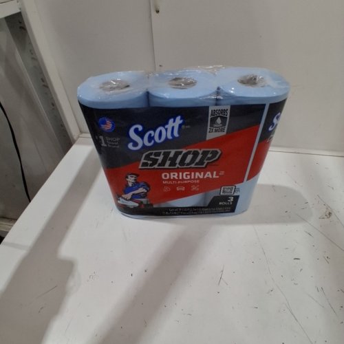 3PK SCOTT SHOP TOWELS FOR LIQUID, OILS, GREASE - 165 TOWELS TOTAL - BLUE image 3