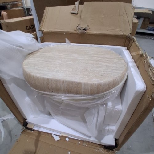 KERCEDES SIDE TABLE - TRAVERTINE + WALNUT (ITEM: N2602) image 5