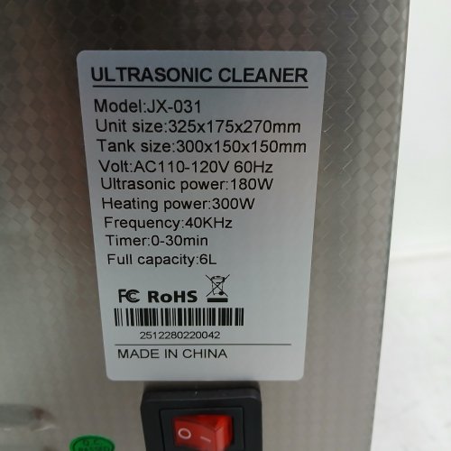 CREWORKS ULTRASONIC CLEANER - 6 L, 180W - STAINLESS STEEL (MODEL: JX-031) image 3