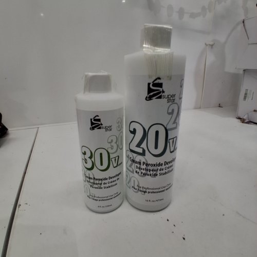 2PC SUPER STAR CREAM PEROXIDE DEVELOPER BOTTLES - 20V 16 FL OZ/473 ML; 30V 8 FL OZ/236 ML image 2