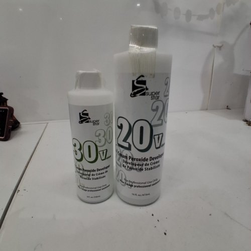 2PC SUPER STAR CREAM PEROXIDE DEVELOPER BOTTLES - 20V 16 FL OZ/473 ML; 30V 8 FL OZ/236 ML image 3
