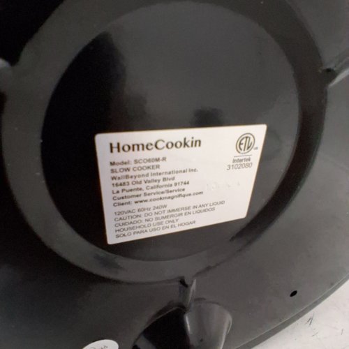 HOMECOOKIN SLOW COOKER - 6 QT, 120V, 240W - RED (MODEL: SC600M-R) image 3